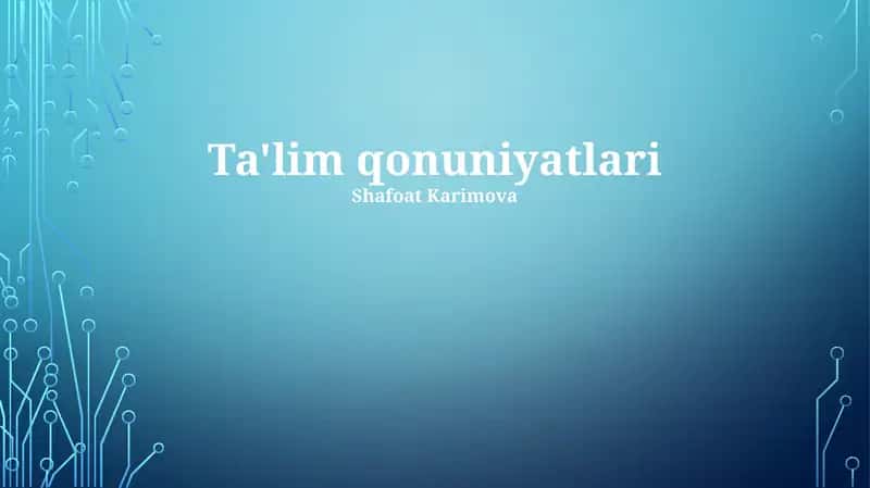 Ta'lim qonuniyatlari