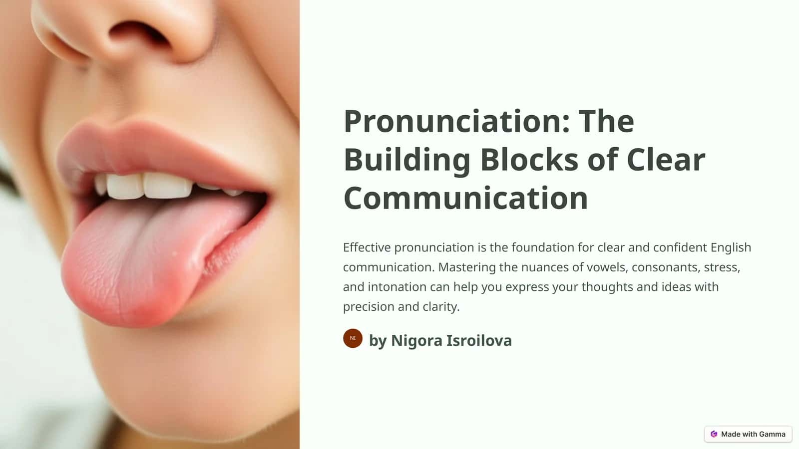 Pronunciation: The Building Blocks of Clear Communication