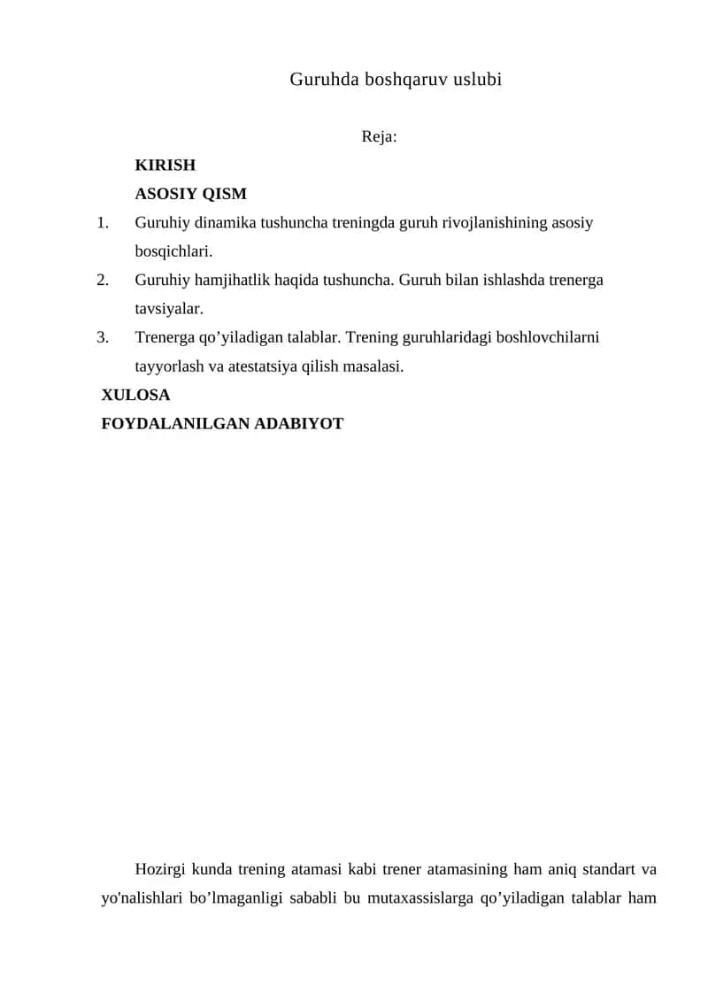Guruhda boshqaruv uslubi