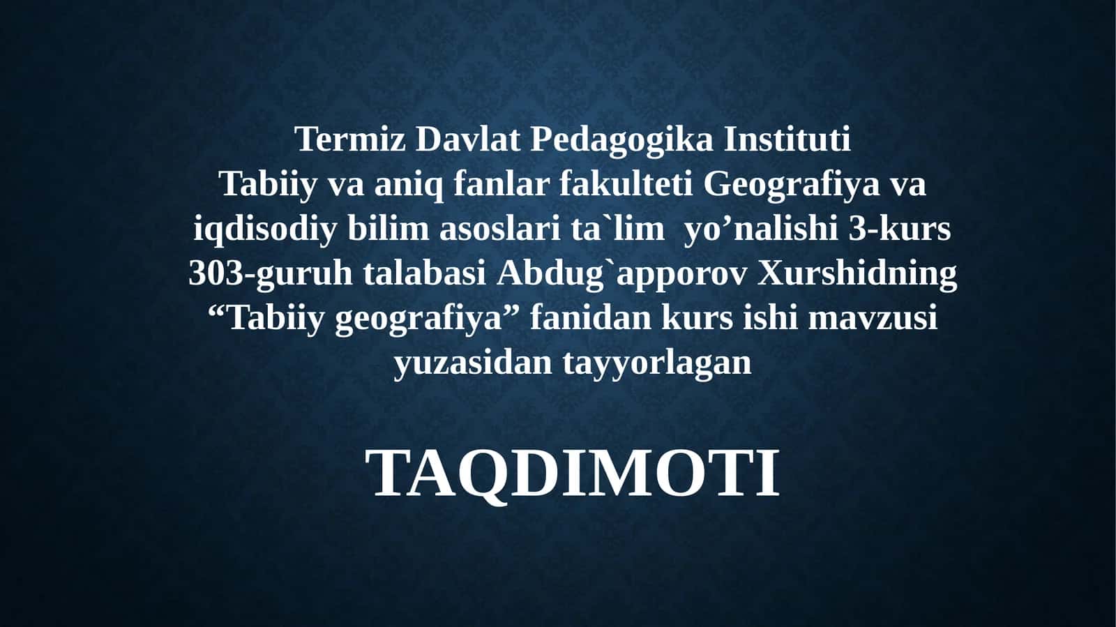 Okeaniyaga Umumiy Ta'rif
