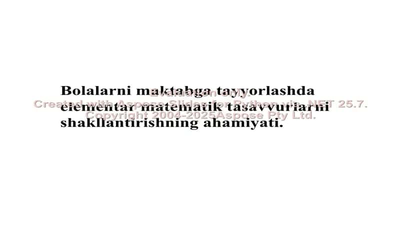 Bolalarni maktabga tayyorlashda elementar matematik tasavvurlarni shakllantirishning ahamiyati