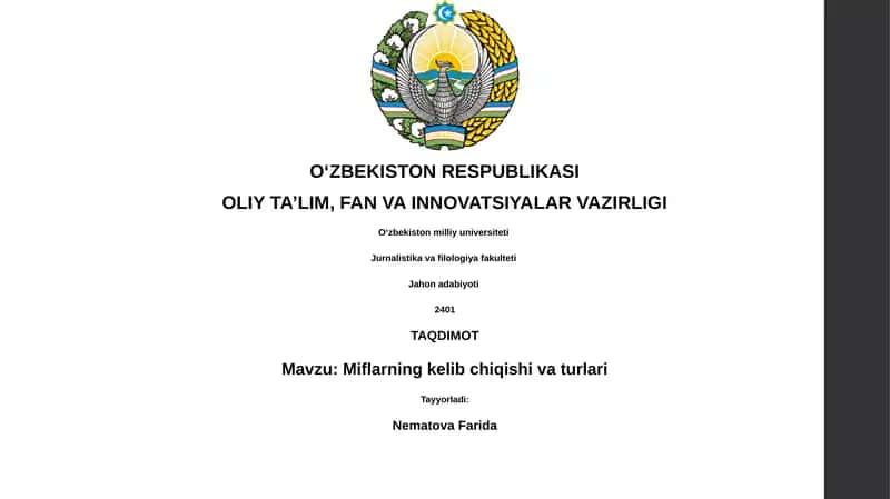 Miflarning kelib chiqishi va turlari