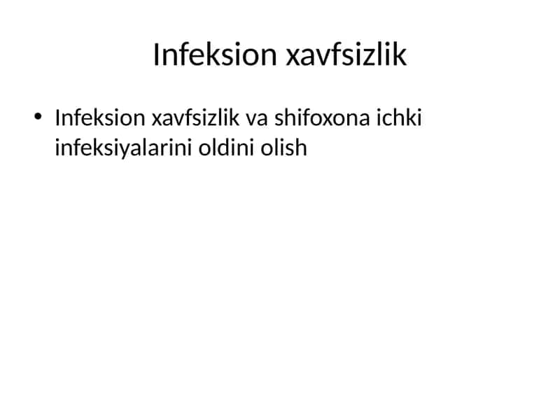 Infeksion xavfsizlik
