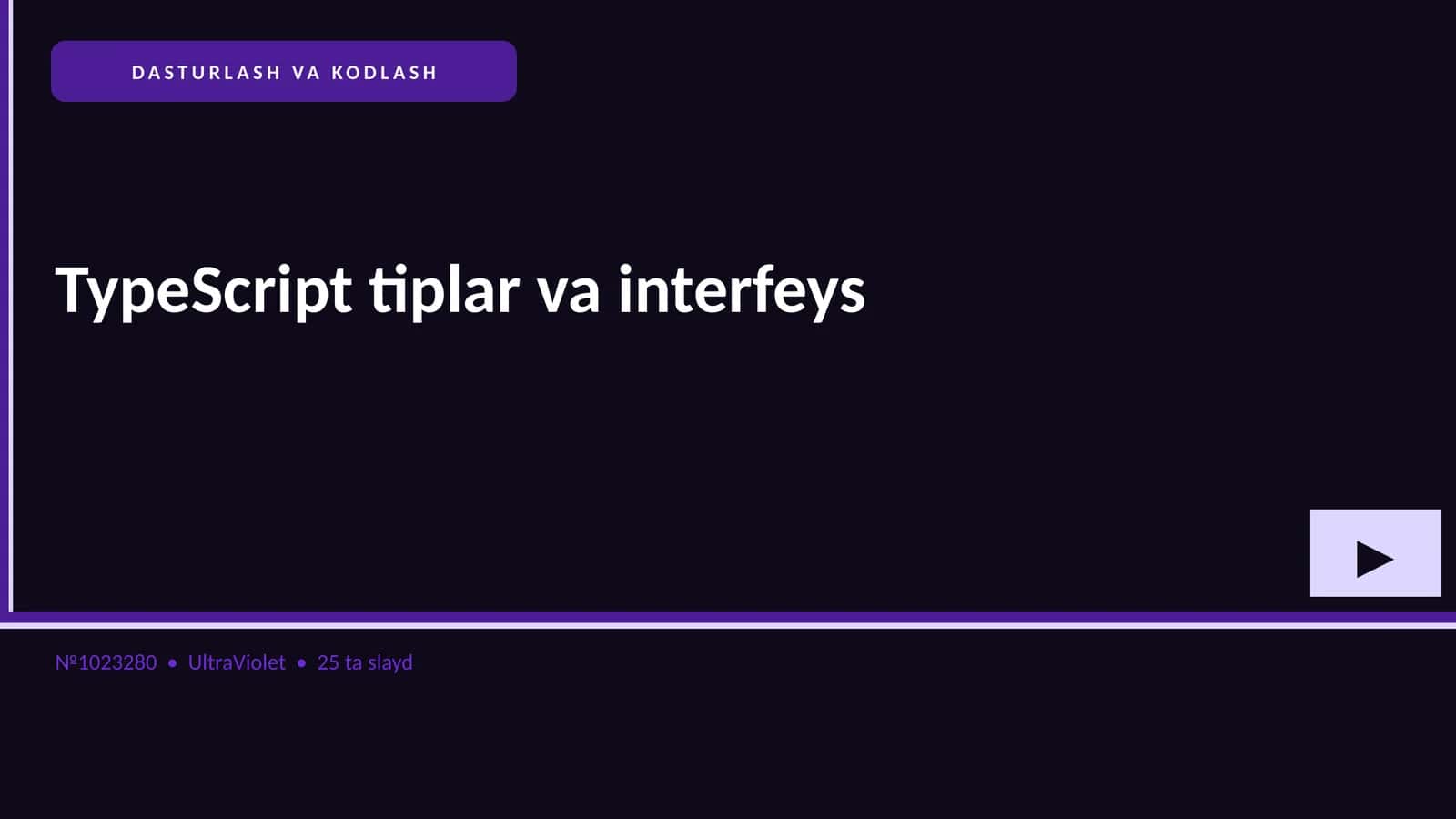 TypeScript tiplar va interfeys