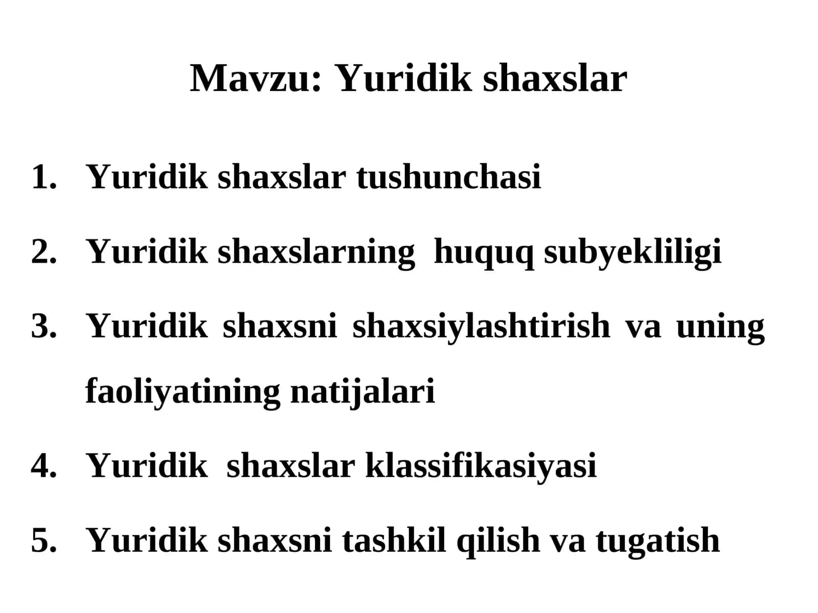 Yuridik shaxslar