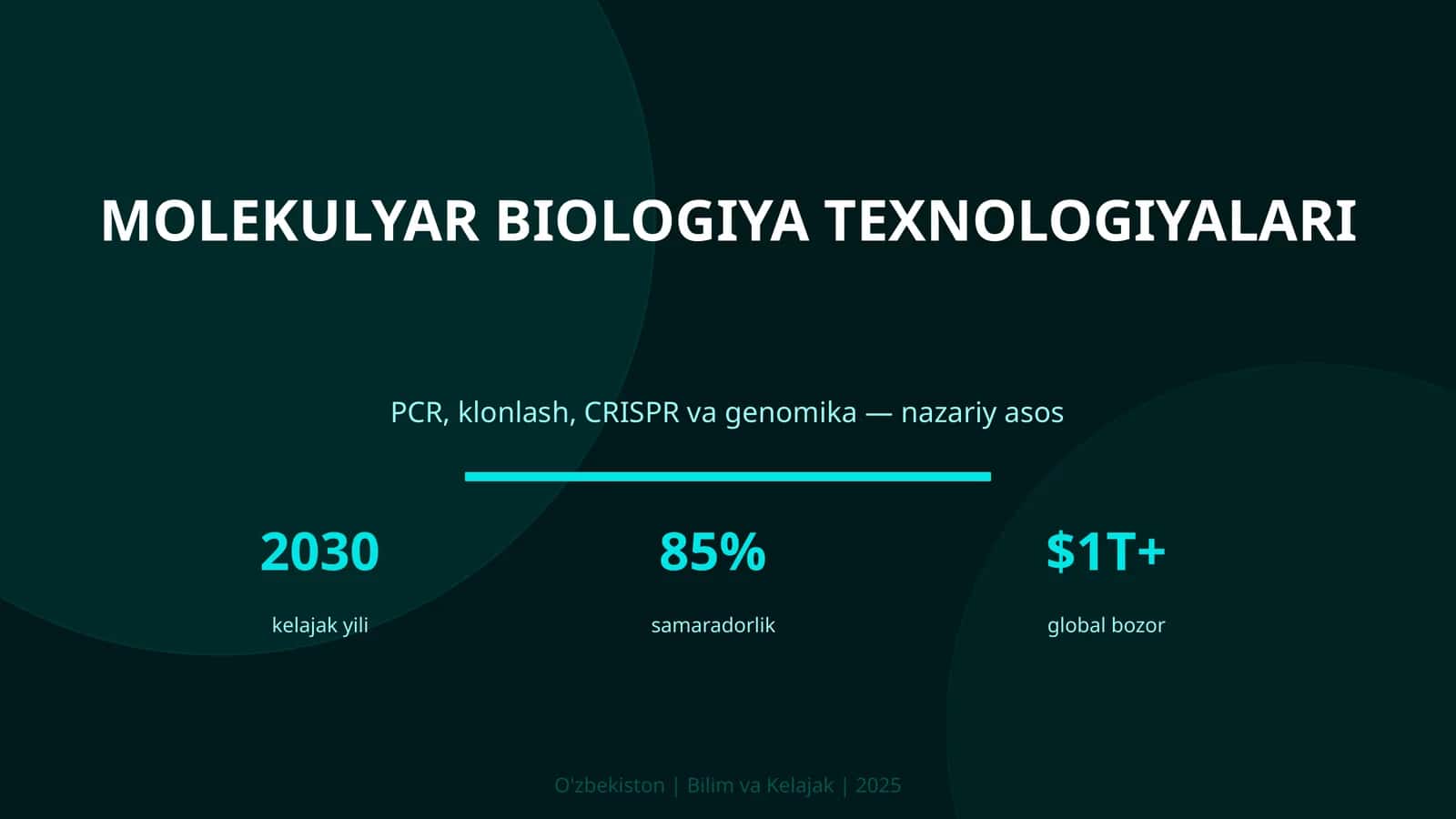 MOLEKULYAR BIOLOGIYA TEXNOLOGIYALARI