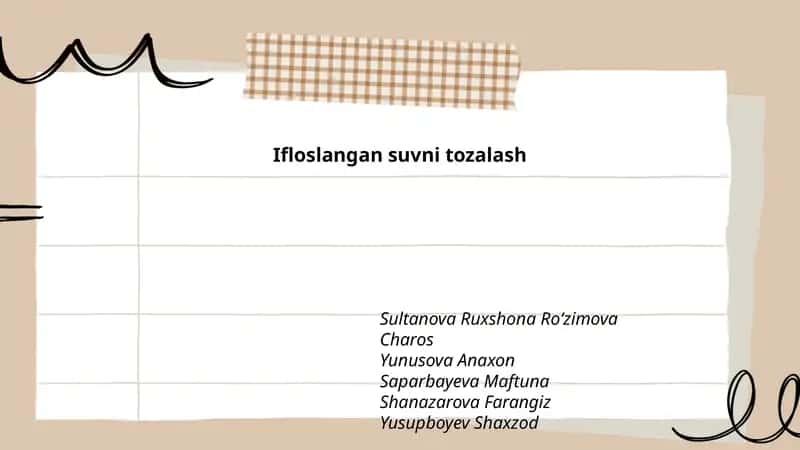 Ifloslangan suvni tozalash