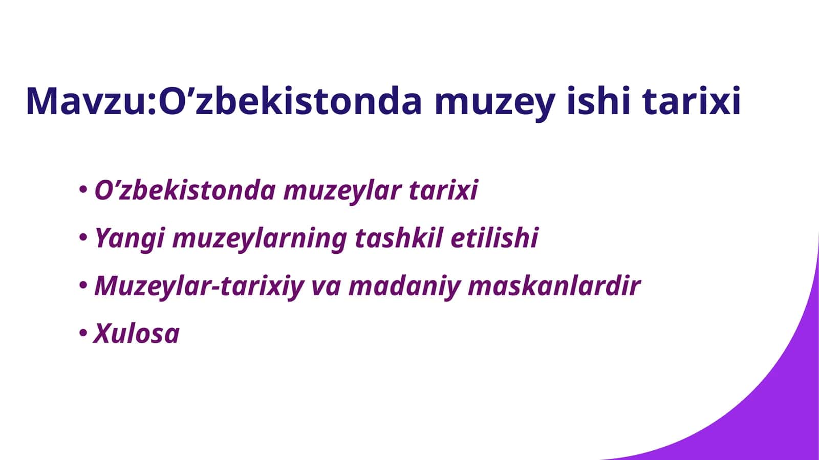 O’zbekistonda muzey ishi tarixi