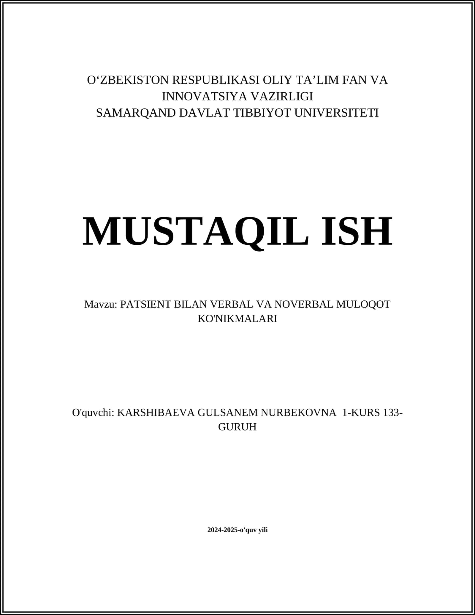 Verbal Muloqot Asoslari