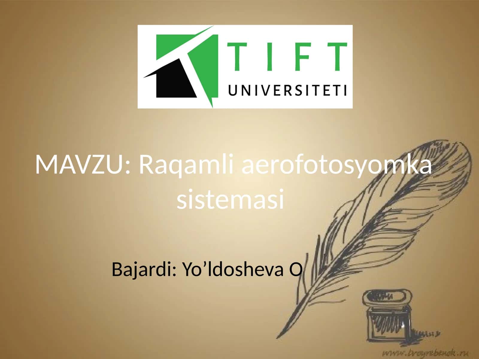 Raqamli aerofotosyomka sistemasi.