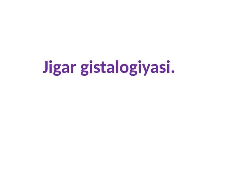 Jigar gistalogiyasi