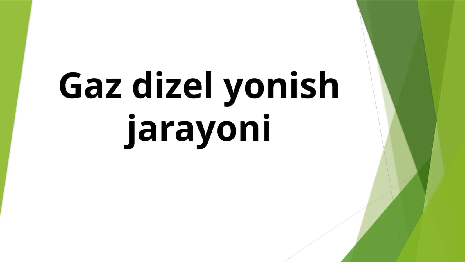 Gaz dizel yonish jarayoni