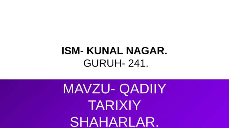 Qadii tarixiy shaharlar