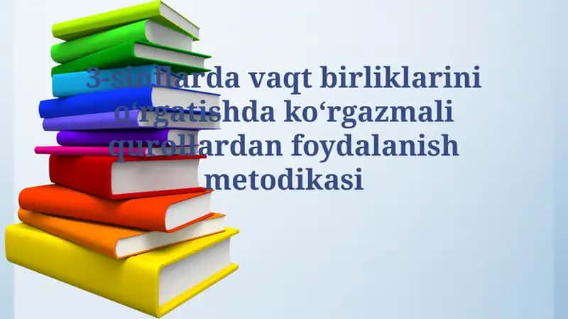 3-sinfda Vaqtni O'rgatishda Interfaol Vizual Qo'llanmalar