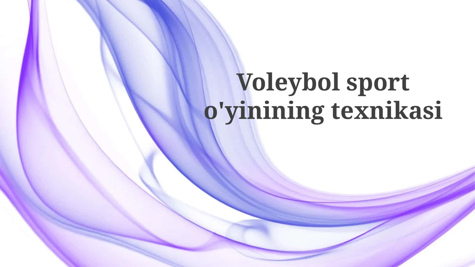 Voleybolsporto'yinining texnikasi