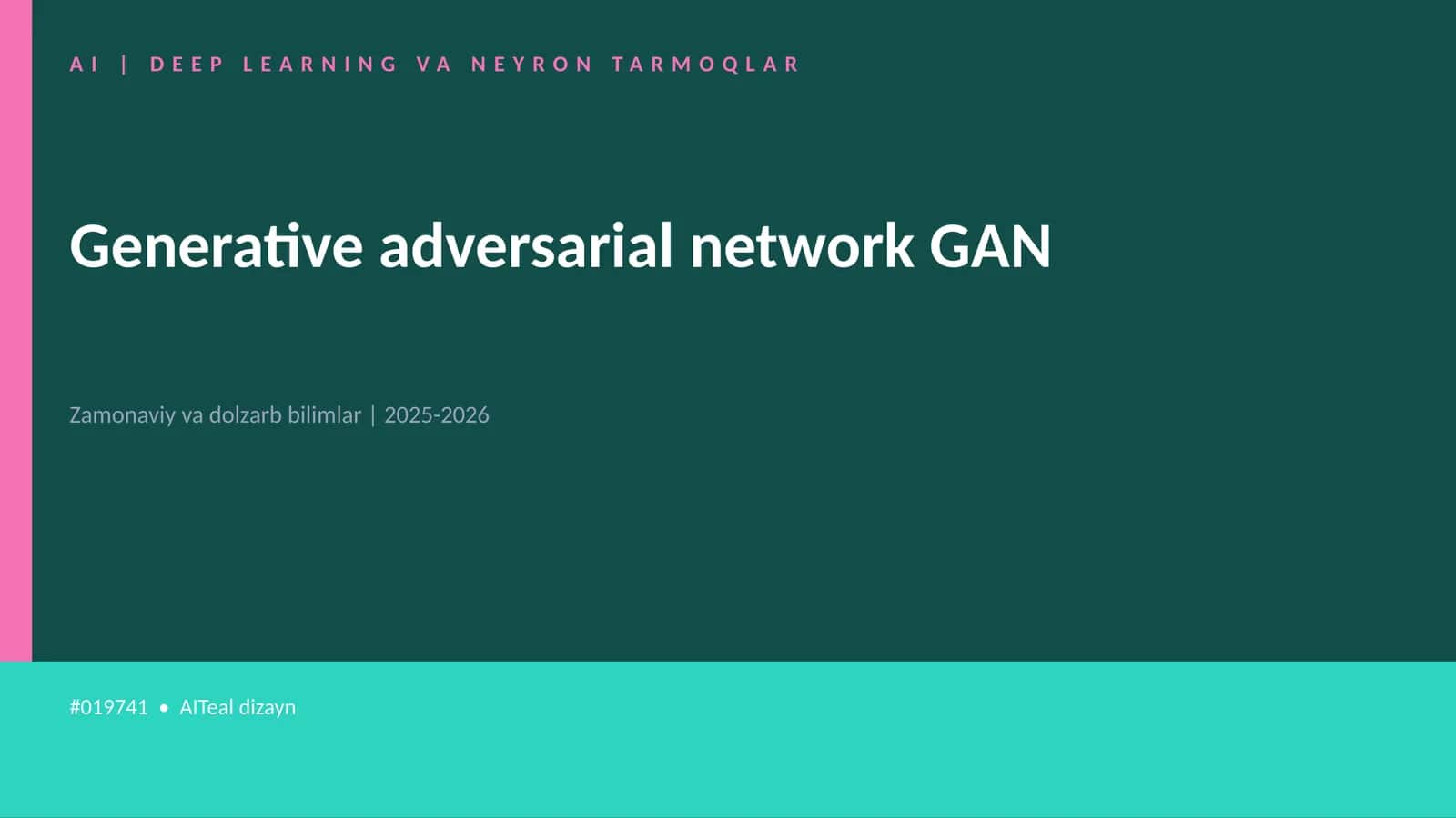 Generative adversarial network GAN