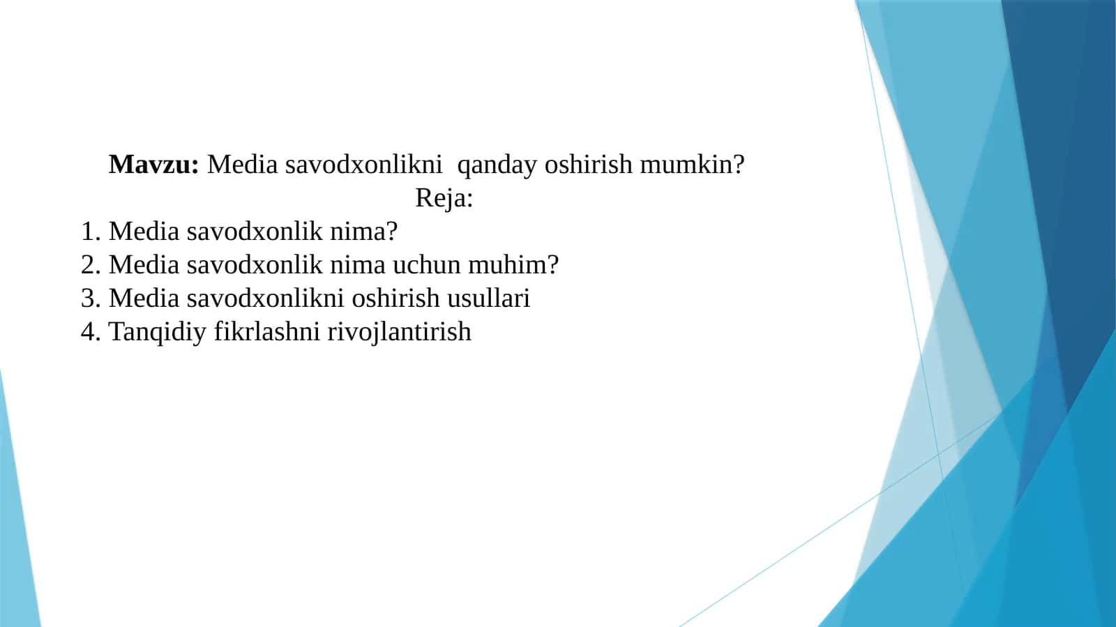 Media savodxonlikni qanday oshirish mumkin