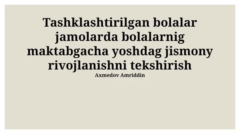 Jismoniy rivojlanishni tekshirish
