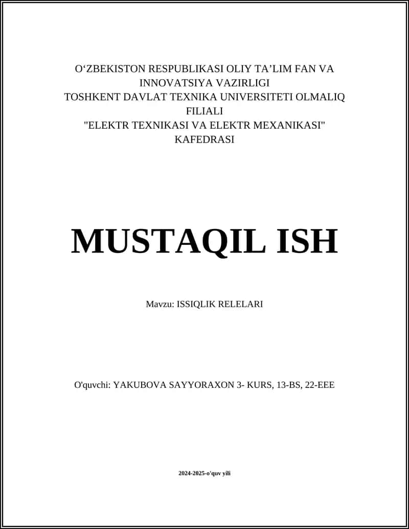 ISSIQLIK RELELARI
