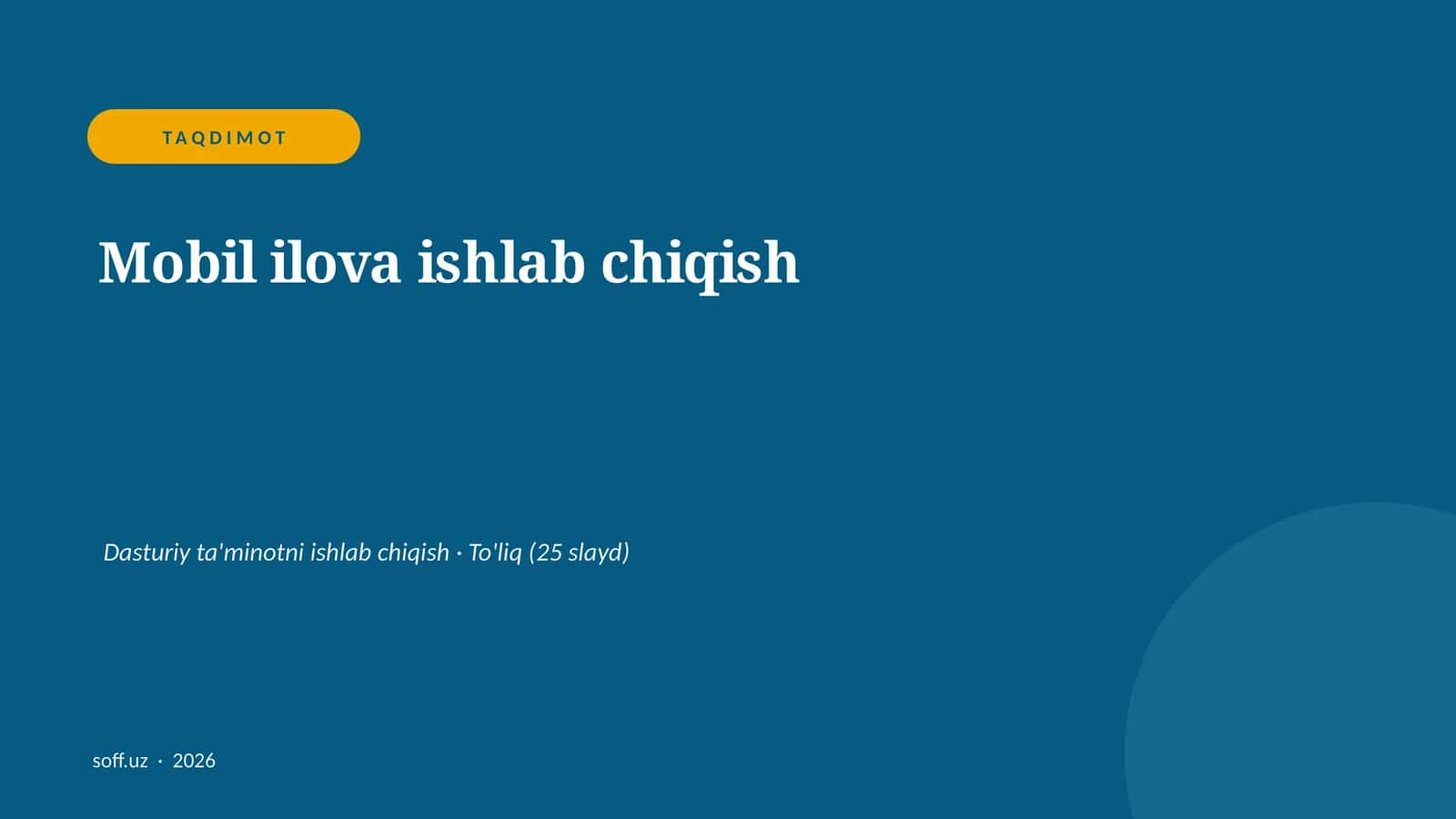 Mobil ilova ishlab chiqish