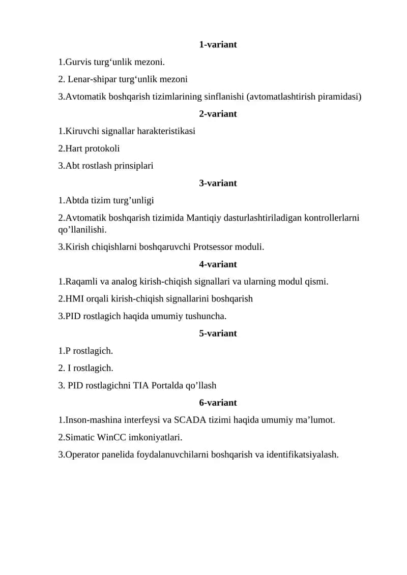 Inson-mashina interfeysi va SCADA tizimi