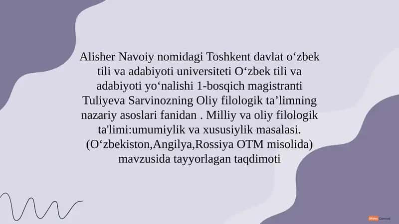 Milliy va oliy filologik ta'limning umumiyligi va xususiyatlari