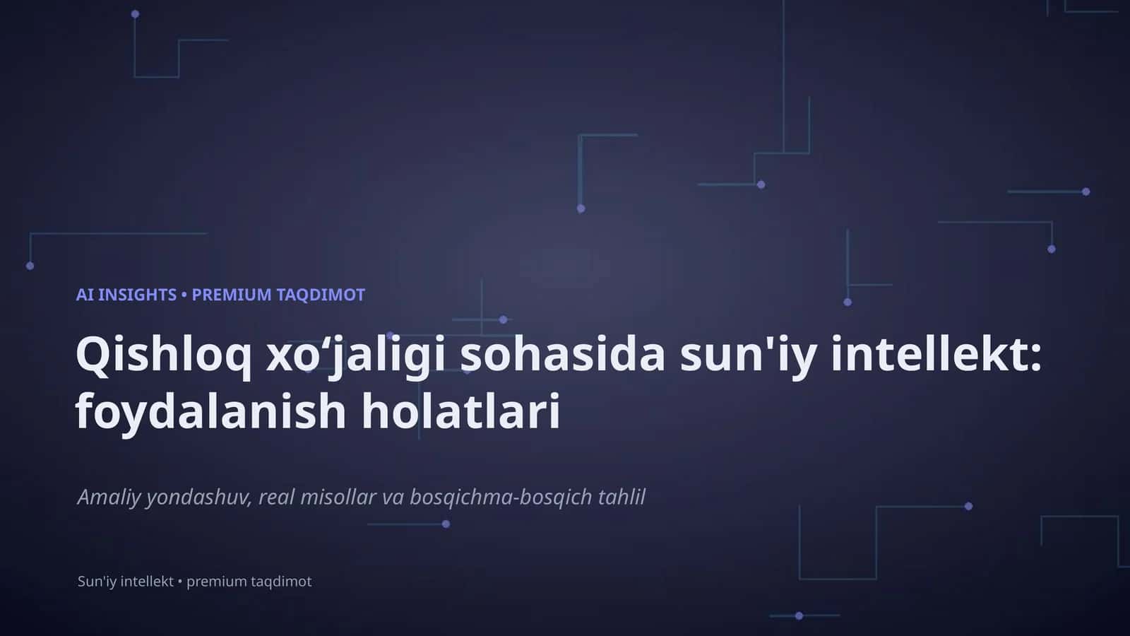 Sun'iy intellekt: foydalanish holatlari