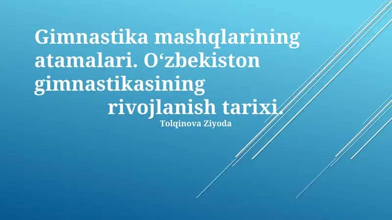 Gimnastika mashqlarining atamalari