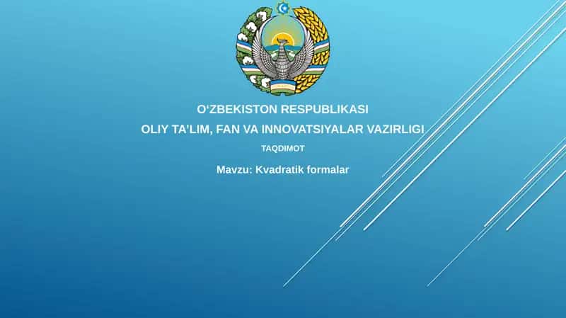 Kvadratik formalarni o'rganish