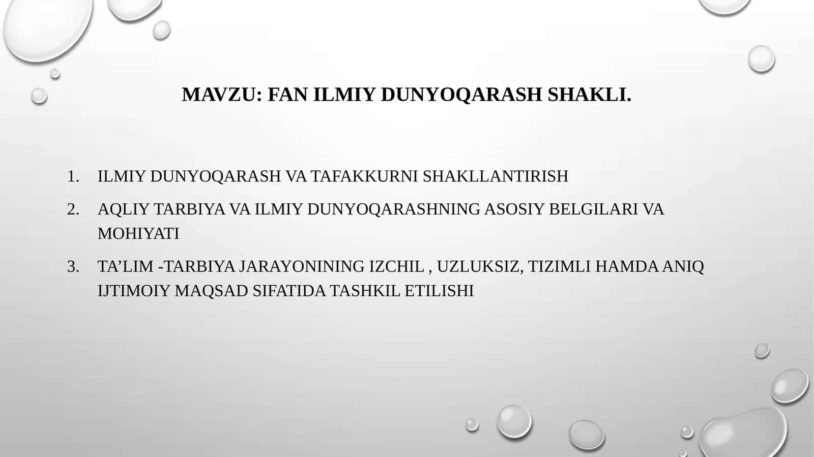 fan ilmiy dunyoqarash shakli