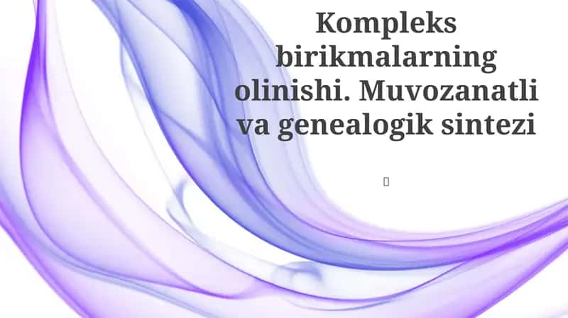 Muvozanatli va genealogik sintezi