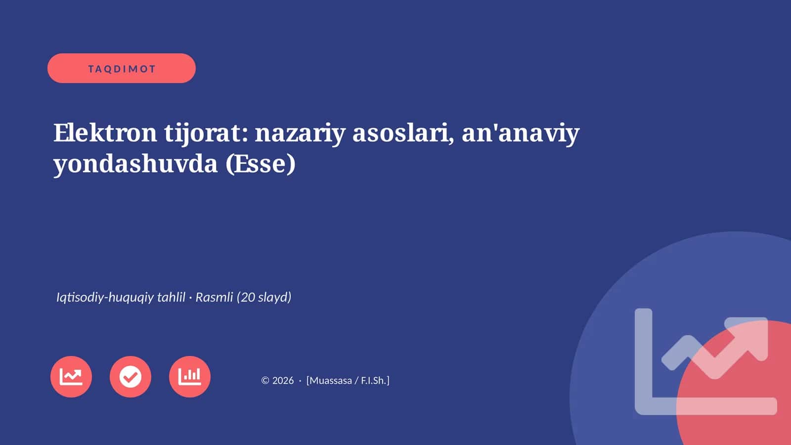 Elektron tijorat: nazariy asoslari, an'anaviy yondashuvda (Esse)