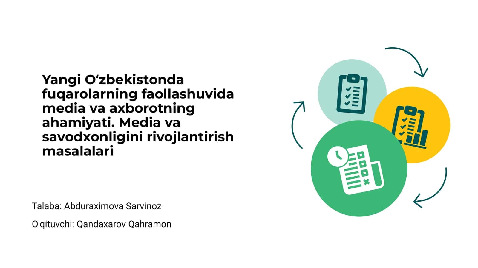 Media va axborotning ahamiyati