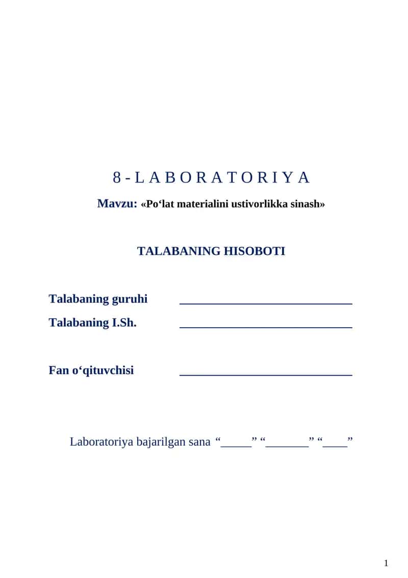 «Po‘lat materialini ustivorlikka sinash»