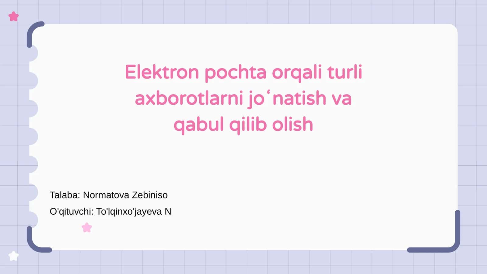 Elektron pochta asosiy tushunchalari