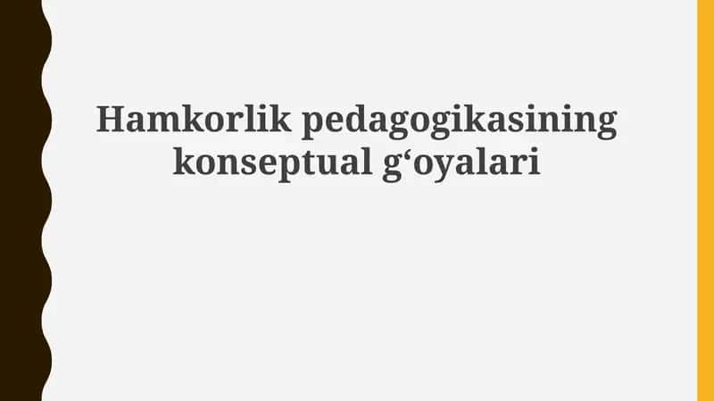 Hamkorlik pedagogikasi