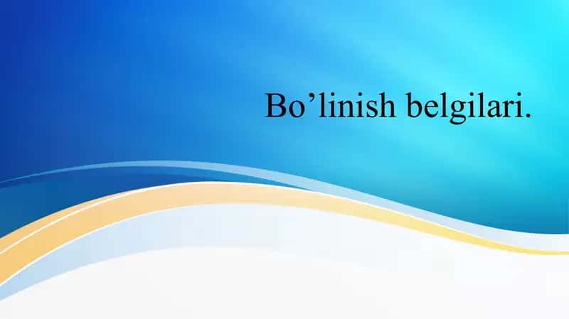 Bo'linish belgilari 2 dan 20 gacha