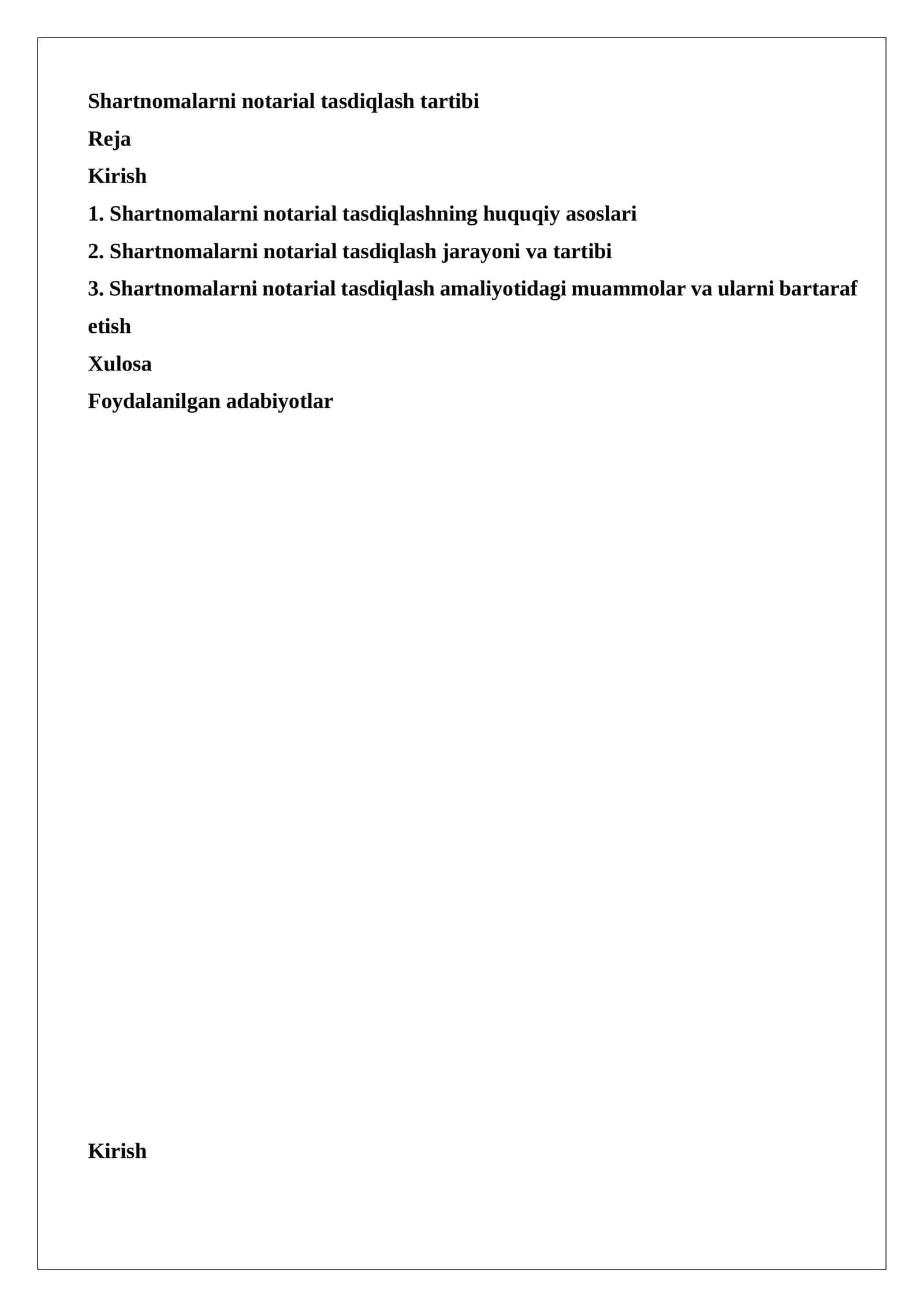 Shartnomalarni notarial tasdiqlash tartibi