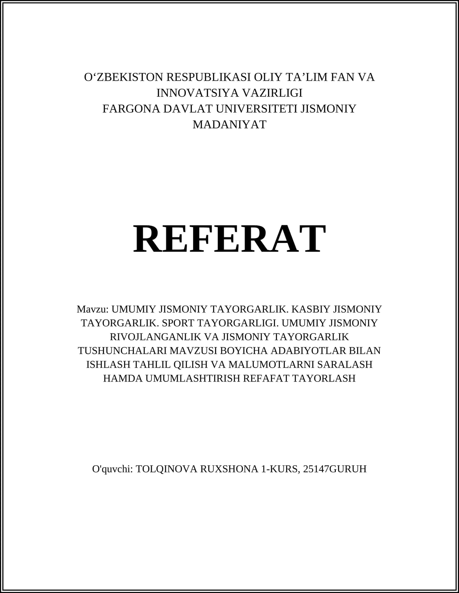 Umumiy jismoniy tayyorgarlik