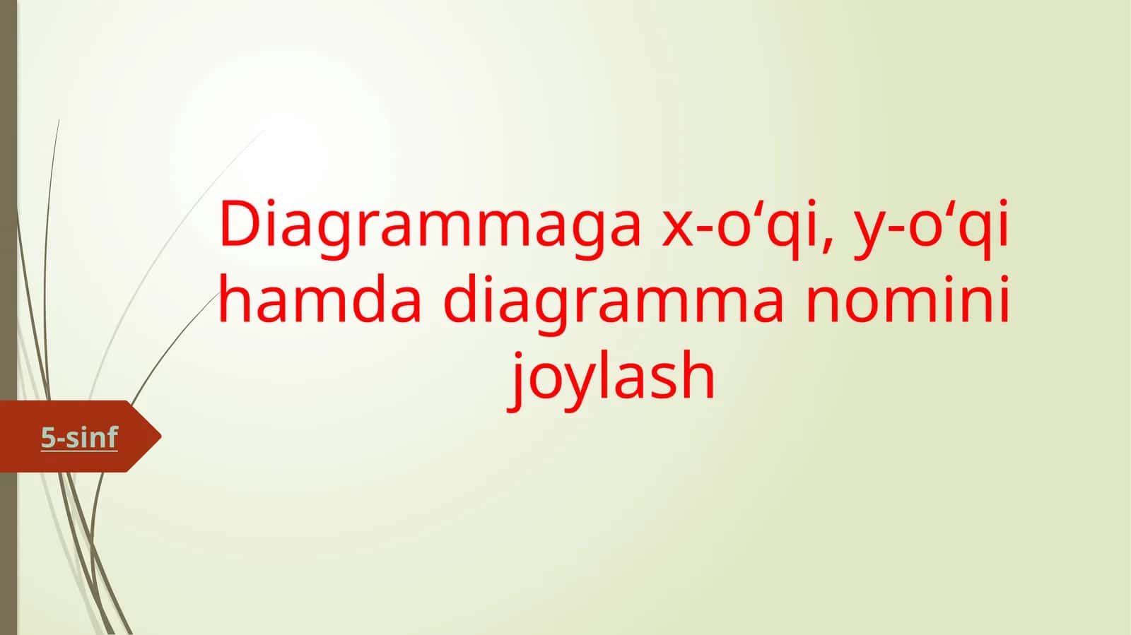 Diagramma gax-oʻqi, y-oʻqi, hamda diagramma nomini joylash