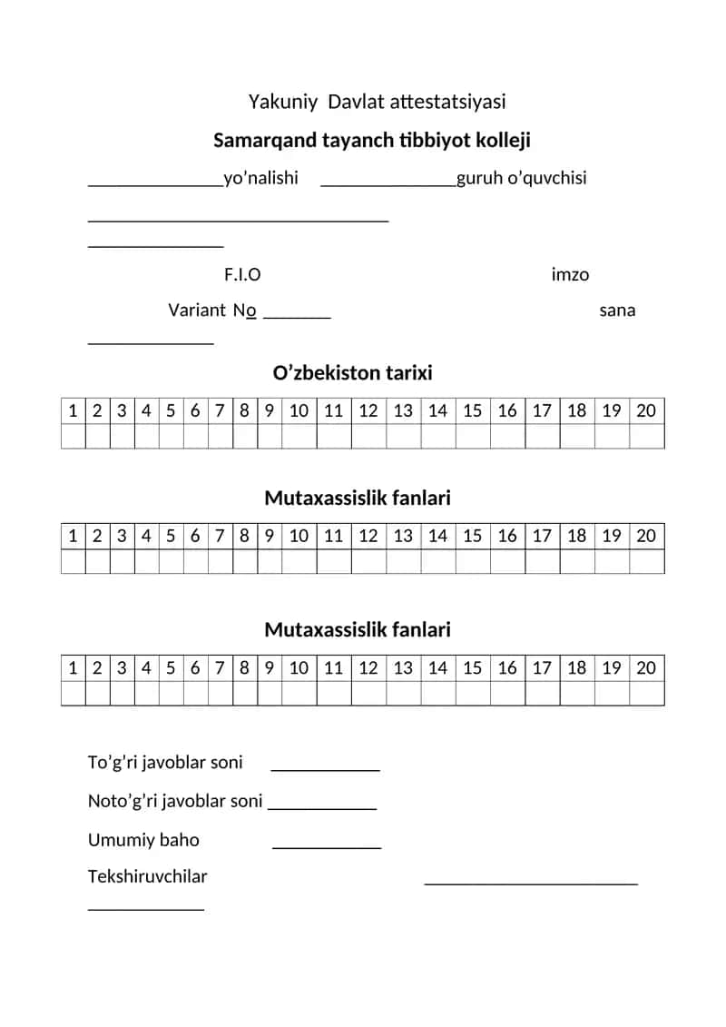 Yakuniy Davlat attestatsiyasi
