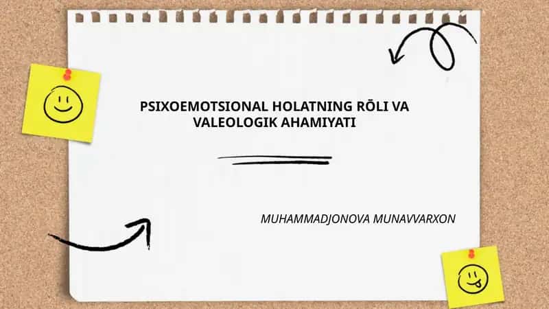 PSIXOEMOTSIONAL HOLATNING RŌLI VA VALEOLOGIK AHAMIYATI