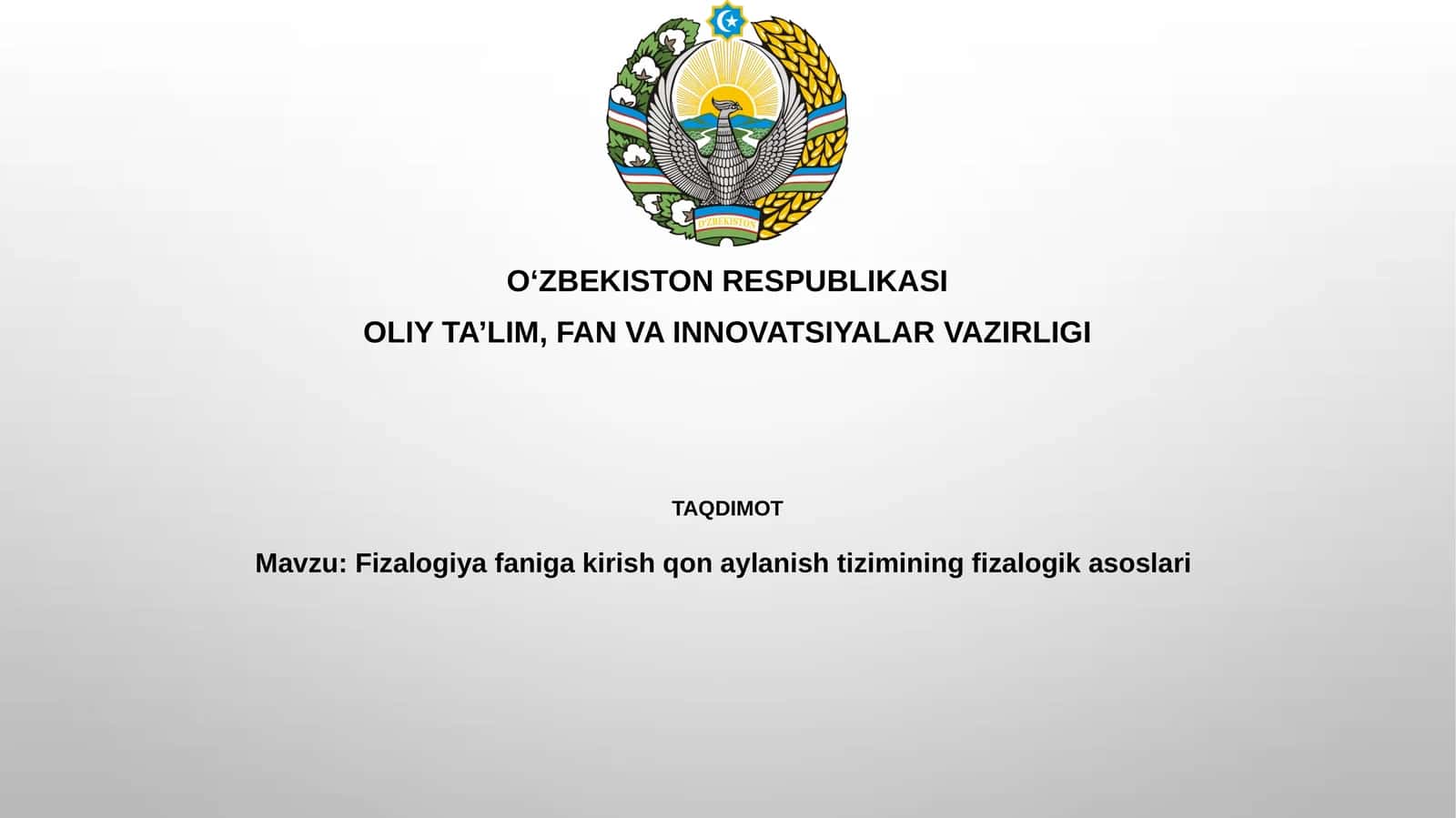 Qon aylanish tizimining fizalogikasoslari