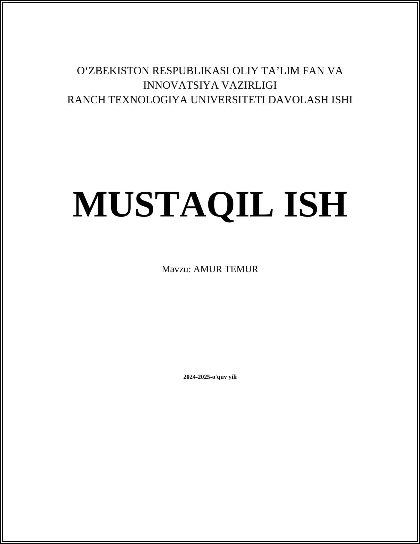 Amir Temur tarixi