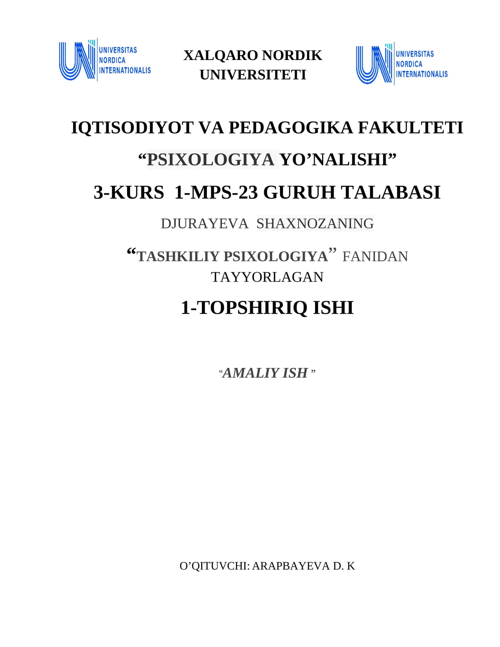 Ta'lim muassasasi rahbar xodimlarining shaxsiy sifatlarini baholash metodikasi