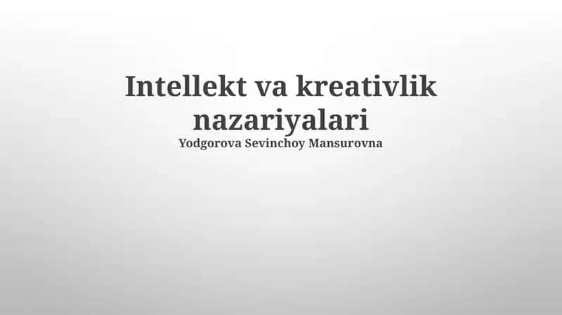 Ijodkorlik nazariyalari