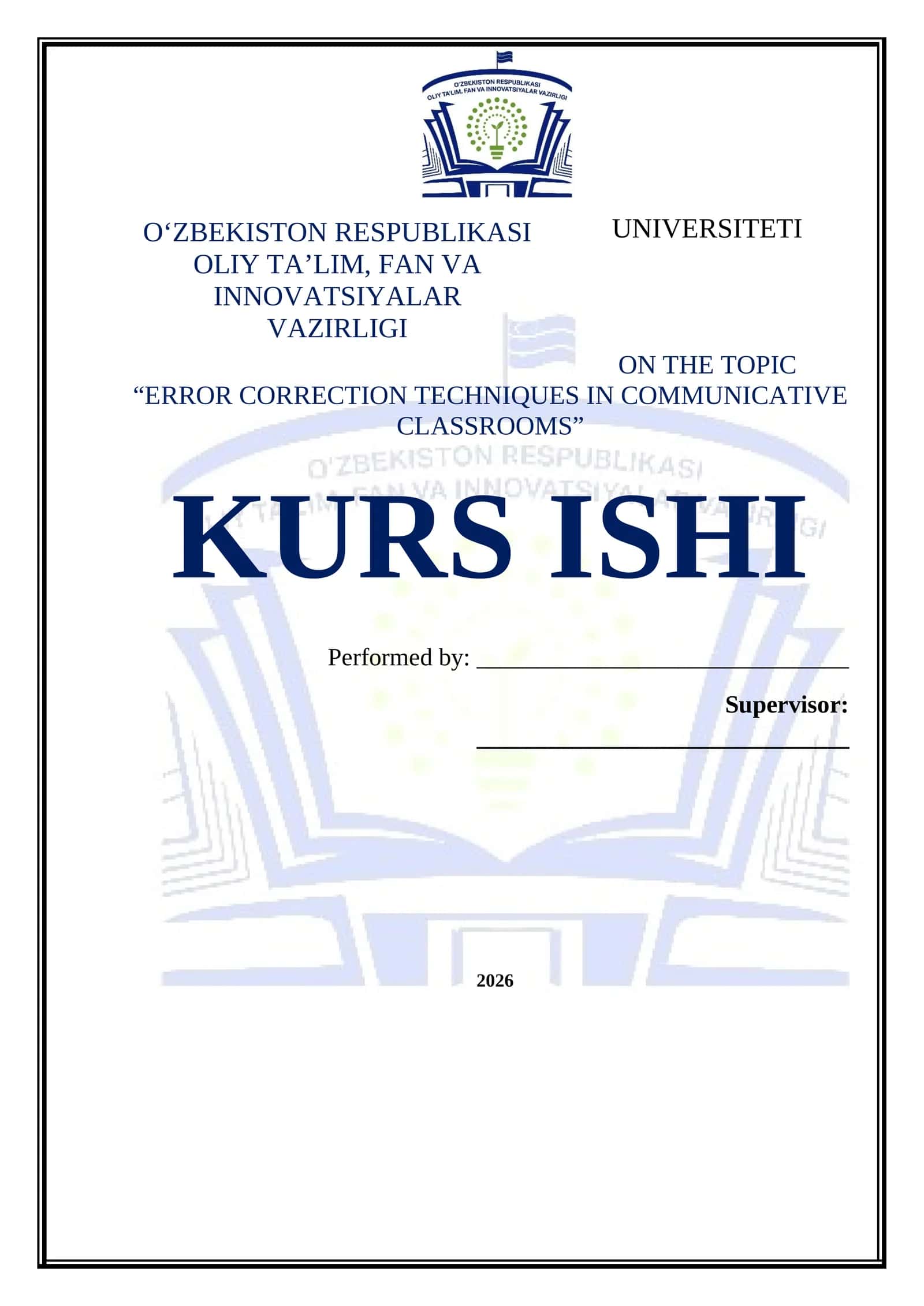 ERROR CORRECTION TECHNIQUES IN COMMUNICATIVE CLASSROOMS