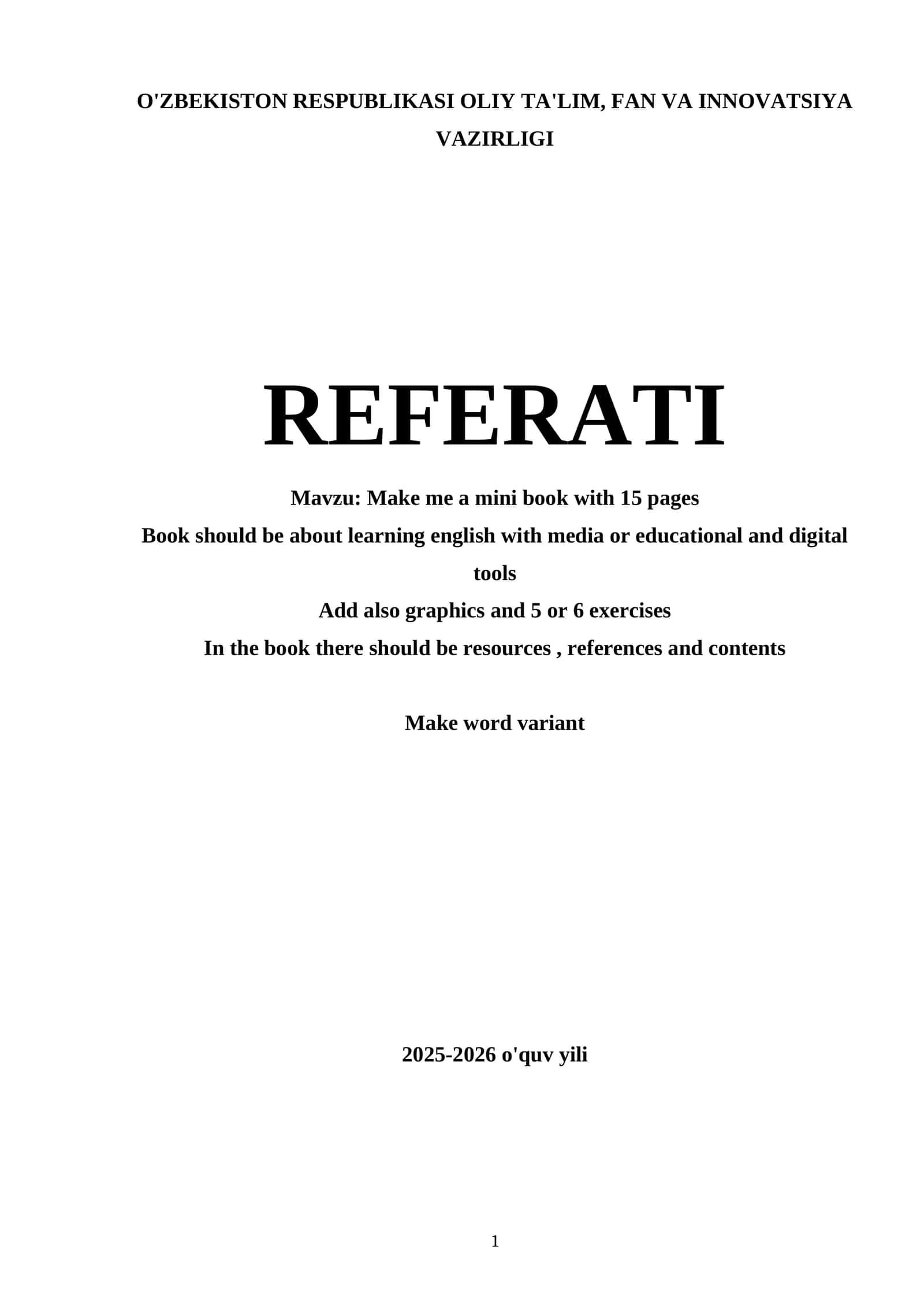 Make me a mini book with 15 pages