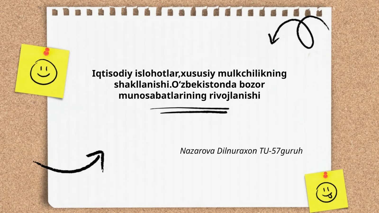 Iqtisodiy islohotlar, xususiy mulkchilikning shakllanishi