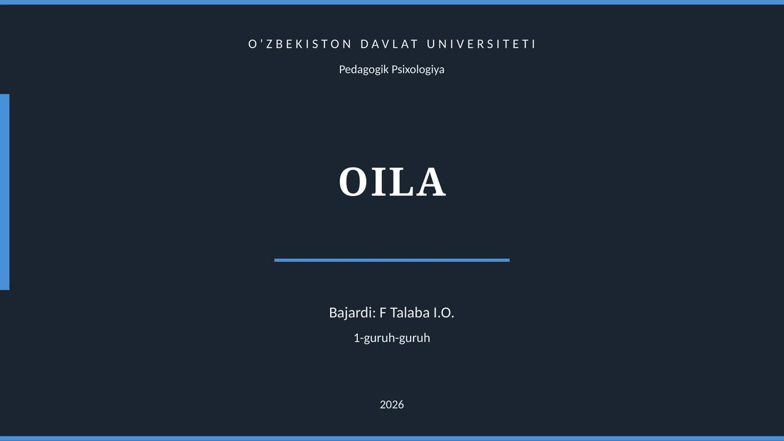 Pedagogik Psixologiya OILA